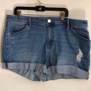 Evri Plus Distressed Denim Short